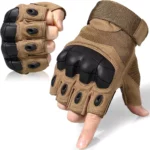 Gants Tactiques Demi-Doigt De Haute Qualité - Multifonctions - Beige