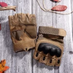 Gants Tactiques Demi-Doigt De Haute Qualité - Multifonctions - Beige – Image 5