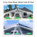 Caméra De Sécurité À Triple Objectif 2 MP - Wi-Fi 2,4 GHz - Détection De Mouvement Et De Personnes - Lnterphone Bidirectionnel - Alarme Sonore Pour Une Utilisation Intérieure Et Extérieure – Image 8