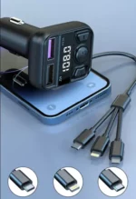 Émetteur FM - 3 en 1 -  Bluetooth Pour Voiture - Lecteur MP3 Bluetooth - Adaptateur Radio Sans Fil - Chargeur Allume-Cigare Rapide Avec 2 Ports USB - Kit Mains Libres – Image 5