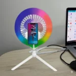 Anneau Lumineux LED RGB 3 en 1 Avec Ventilateur et Télécommande et Trépied - 16 Couleur