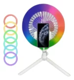 Anneau Lumineux LED RGB 3 en 1 Avec Ventilateur et Télécommande et Trépied - 16 Couleur – Image 2