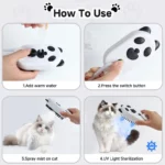 Brosse Vapeur 4 En 1 Pour Animaux - Lumière UV Pour Le Nettoyage Des Poils – Image 9