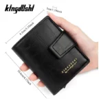 Portefeuille 2 en 1 Intelligent En Cuir Pour Cartes De Crédit – Billets De Banque – Métal Fin Pour Homme – Pliable – Noir – Image 4