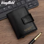 Portefeuille 2 en 1 Intelligent En Cuir Pour Cartes De Crédit – Billets De Banque – Métal Fin Pour Homme – Pliable – Noir – Image 2