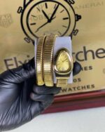 Montre De Luxe BVLGARI Pour Femme - Acier Inoxydable De Qualité Supérieure - Résistante à L’eau - Gold – Image 4