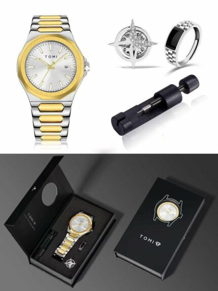 Coffret Cadeau De Montres - Boîtier et Bracelet en Acier Inoxydable Ultra-fin - Quartz Pratique
