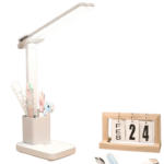 Lampe De Bureau LED Rechargeable - 3 Modes D'éclairage - Lumière Douce Pour La Lecture Et Le Bien-être Des Yeux - Support De Téléphone - Montre Numérique – Image 8