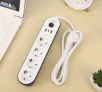 Multiprise - Protection Contre Les Surintensités - 4 Prises et 2 Ports USB - Charge Rapide Et Port Type-C - Câble 3 Mètres – Image 2