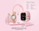 Coffret Cadeau Combiné 8 en 1 - Montre Connectée A58 Plus Et Bijoux Pour Femme – Image 13