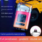 Briquet à Arc Double Rechargeable De Type C - Corps Transparent - Affichage LED de la batterie - Plasma Pulsé - Portable et Coupe-vent – Image 7