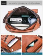 Sacs en Cuir Pour Hommes - Luxueux et à La Mode - Multi-Poches - Noir – Image 6