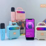 Mini Machine De karaoké - Baffle Bluetooth RGB - 2 Microphone - Sans Fil - Portable - Pour Enfants Et Adultes – Image 3