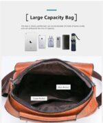 Sacs en Cuir Pour Hommes - Luxueux et à La Mode - Multi-Poches - Noir – Image 8