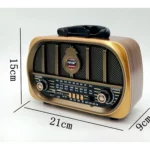 Radio Avec Baffle De Taille Moyenne -  Design Classique En Bois - Rechargeable - Bandes FM/AM - Modèle BUFFER® NS6687 – Image 3