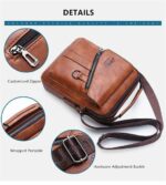 Sacs en Cuir Pour Hommes - Luxueux et à La Mode - Multi-Poches - Noir – Image 3