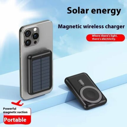 Chargeur Magnétique Sans Fil - Étanche - Alimentation Solaire - 22,5 W - Technologie De Charge Rapide - 10 000 MAh - Panneau Solaire