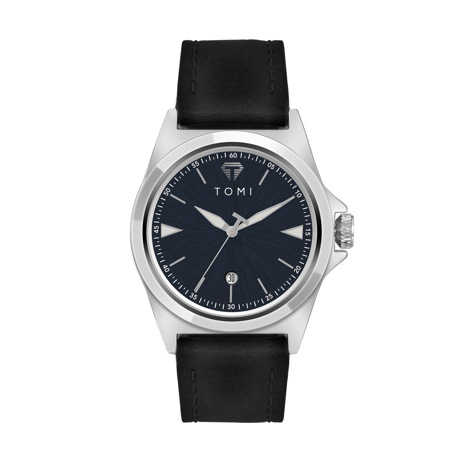 Haccb53f107bf47959a81cf71e68efaebu.jpg Montre à Quartz Tomi Pour Homme - Bracelet en Cuir De Qualité Supérieure - Affichage De La Date - Résistante à L'eau – Image 1