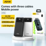 Batterie Externe À Charge Rapide Aspor A317 - 20 000 MAh - 22,5 W - Pour Téléphones Portables – Image 2