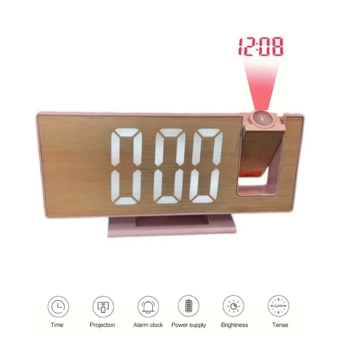 IMG-20250317-WA0034-1.jpg Réveil de Table Numérique – Écran D’affichage – Fonction Snooze – Température LED – Son fort – Luminosité Réglable – Rechargeable - Rose – Image 1