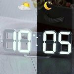 Horloge Digital Led 3D - Affichage 24 et 12 Heures - Alarme Snooze - Température - Rose – Image 8