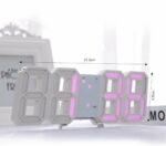 Horloge Digital Led 3D - Affichage 24 et 12 Heures - Alarme Snooze - Température - Rose – Image 6