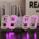 Horloge Digital Led 3D - Affichage 24 et 12 Heures - Alarme Snooze - Température - Rose