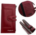 Portefeuille Cuir De Haute Qualité - Téléphone Portable - Multicartes - Grand - Élégant - Bordeaux