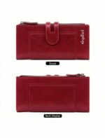 Portefeuille Cuir De Haute Qualité - Téléphone Portable - Multicartes - Grand - Élégant - Bordeaux – Image 9