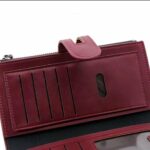 Portefeuille Cuir De Haute Qualité - Téléphone Portable - Multicartes - Grand - Élégant - Bordeaux – Image 4