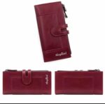 Portefeuille Cuir De Haute Qualité - Téléphone Portable - Multicartes - Grand - Élégant - Bordeaux – Image 6