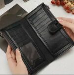 Portefeuille Cuir De Haute Qualité - Téléphone Portable - Multicartes - Grand - Élégant - Unixe - Noir – Image 3