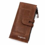 Portefeuille Cuir De Haute Qualité - Téléphone Portable - Multicartes - Grand - Élégant - Unixe - Marron Foncé – Image 4