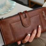 Portefeuille Cuir De Haute Qualité - Téléphone Portable - Multicartes - Grand - Élégant - Unixe - Marron Foncé