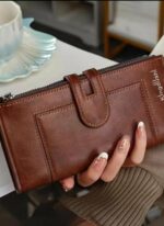 Portefeuille Cuir De Haute Qualité - Téléphone Portable - Multicartes - Grand - Élégant - Unixe - Marron Foncé