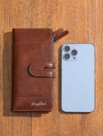 Portefeuille Cuir De Haute Qualité - Téléphone Portable - Multicartes - Grand - Élégant - Unixe - Marron Foncé – Image 7