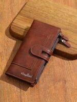 Portefeuille Cuir De Haute Qualité - Téléphone Portable - Multicartes - Grand - Élégant - Unixe - Marron Foncé – Image 2