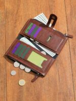 Portefeuille Cuir De Haute Qualité - Téléphone Portable - Multicartes - Grand - Élégant - Unixe - Marron Foncé – Image 3