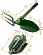 Pelle Pioche De Camping Pliante - Multifonction - Avec Bousole Et Étui - Vert – Image 2