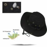 Chapeau De Seau Unisexe - Protection Solaire Extérieure - Respirant - Pliable - Rayé Décontracté - Doux - Noir – Image 11
