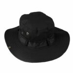 Chapeau De Seau Unisexe - Protection Solaire Extérieure - Respirant - Pliable - Rayé Décontracté - Doux - Noir – Image 5