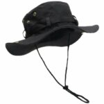 Chapeau De Seau Unisexe - Protection Solaire Extérieure - Respirant - Pliable - Rayé Décontracté - Doux - Noir – Image 4