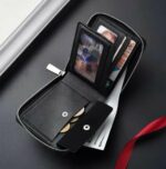 Portefeuille Court pour Homme - Pince à Billets Multi-Cartes - Grande Capacité - Simple - king Noir – Image 2