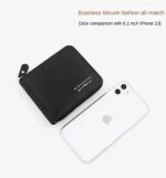 Portefeuille Court pour Homme - Pince à Billets Multi-Cartes - Grande Capacité - Simple - king Noir – Image 7