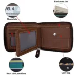 Portefeuille Court pour Homme - Pince à Billets Multi-Cartes - Grande Capacité - Simple - Bleu – Image 8