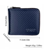 Portefeuille Court pour Homme - Pince à Billets Multi-Cartes - Grande Capacité - Simple - Bleu – Image 3