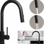 Robinet de cuisine - Douchette Extractible - Plaque De Fixation Pour Tuyau - Évier Extractible 1 ou 3 Trous - 2 Types D'acier Inoxydable Multifonctionnel