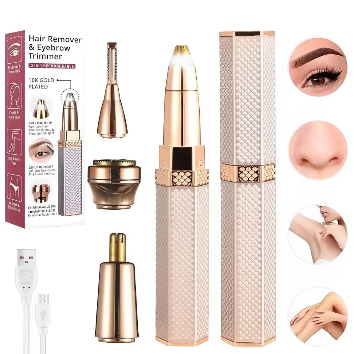 IMG-20250529-WA0055.jpg Épilateur Visage 4 en 1 Pour Femme – Indolore – Complet du Corps – Image 1