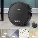 Aspirateur Robot Silencieux 3 en 1 -  Nettoyer Les Cheveux - Le Marbre - Les Carreaux De Céramique et Les Sols Durs - Noir