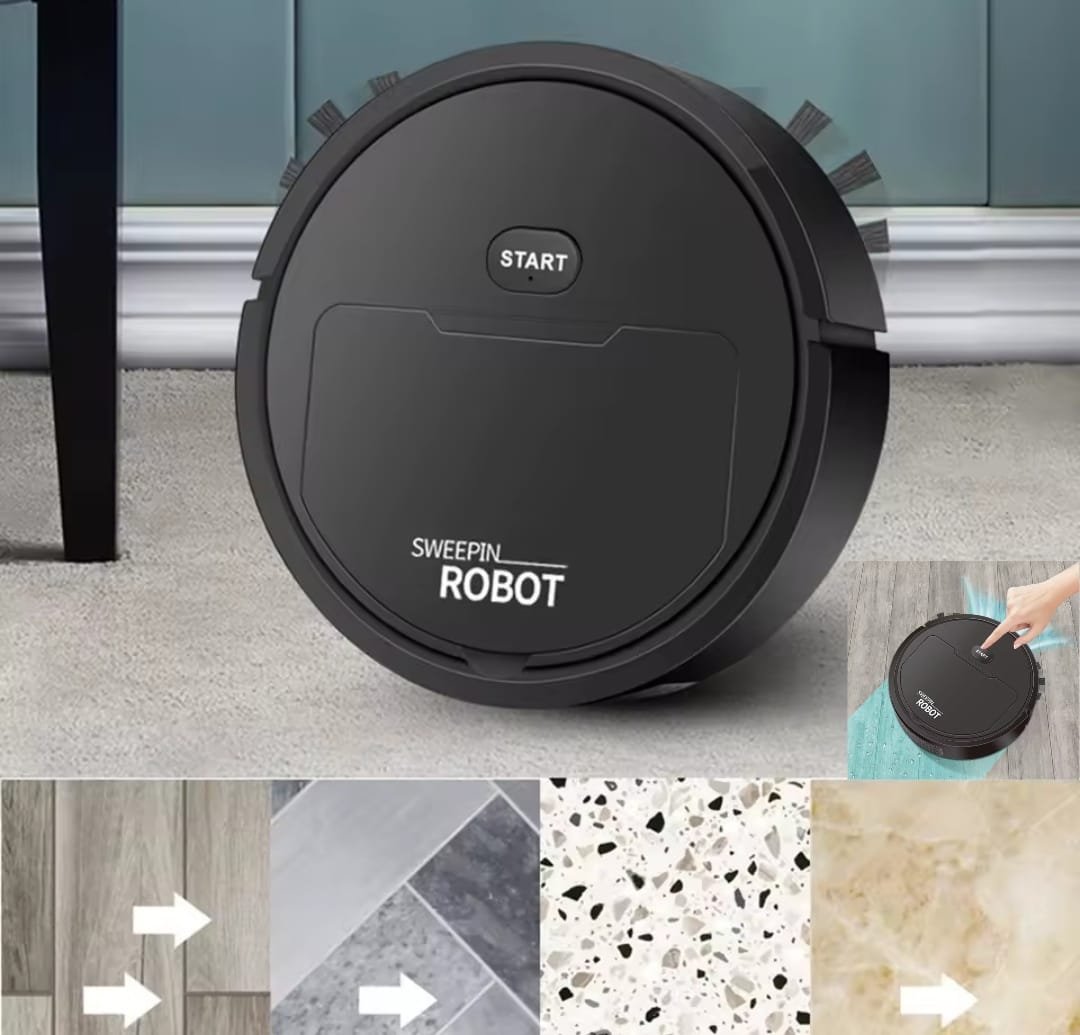IMG-20250530-WA0004.jpg Aspirateur Robot Silencieux 3 en 1 - Nettoyer Les Cheveux - Le Marbre - Les Carreaux De Céramique et Les Sols Durs - Noir – Image 1